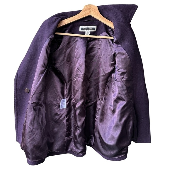 Kristen Blake Jacket Peacoat Purple Wool Zip Preppy Business Academia Sz Medium - Picture 2 of 8